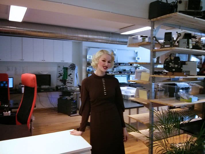 Annichen at the film lab in 2013