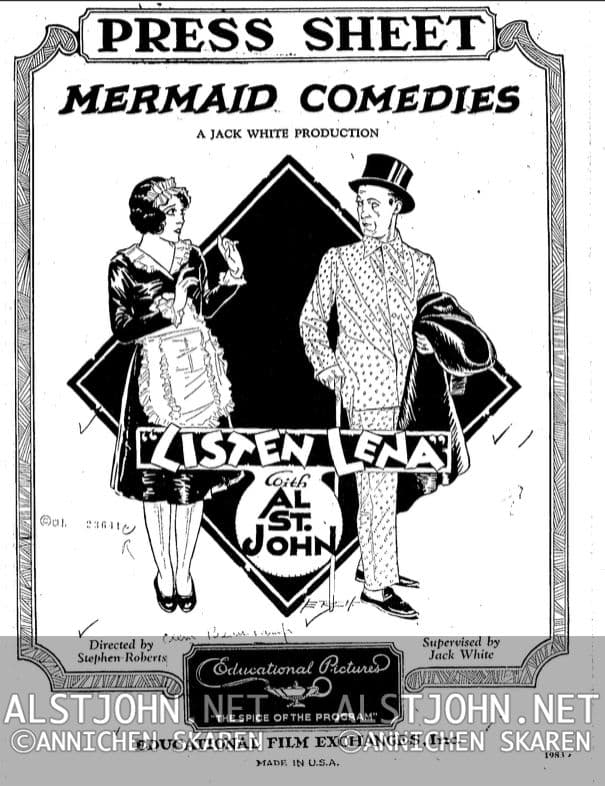 Listen Lena (1927 press sheet
